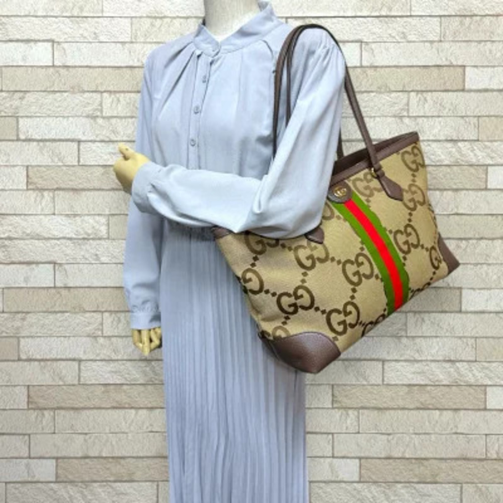 Gucci Tote Bag Beige Jumbo GG Leather - Picture 1 of 8